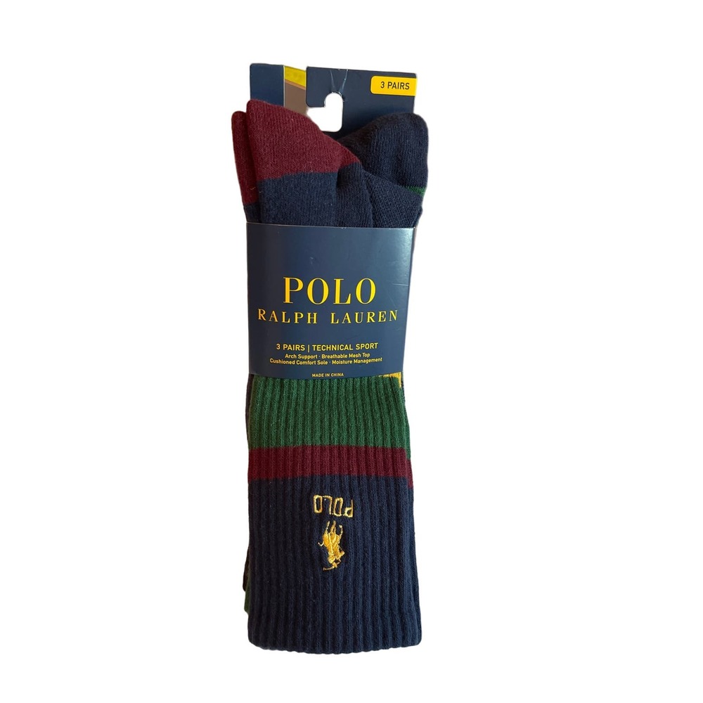NWT Polo Ralph Lauren Men’s Socks 3 pairs Sz 10-13 NWT